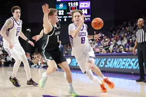 Phoenix, AZ Dec. 2, 2025: The Lopes secure a 67-45 win over Stetson at Global Credit Union Arena. David Kadlubowski/GCU
