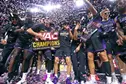Las Vegas, NV  March  15,  2025 :   Lopes earn a 89-82 win over Utah Valley in their WAC Championship game in Las Vegas.  David Kadlubowski/GCU