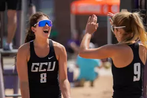 becca and jess celebrating