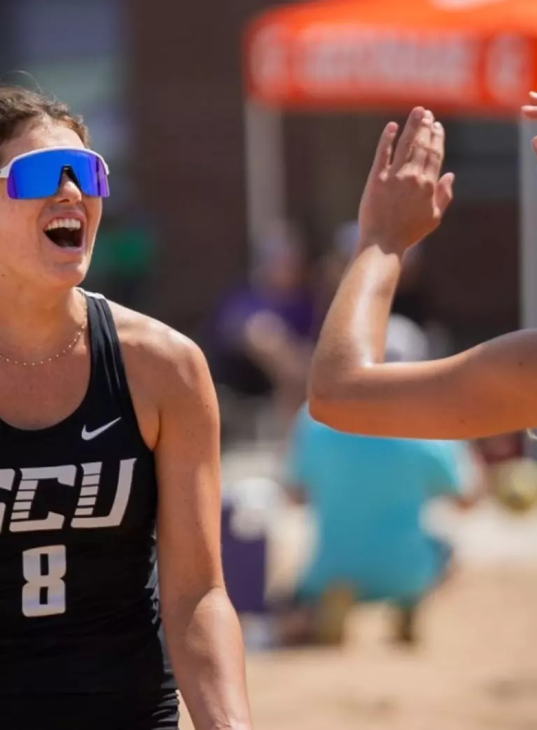 becca and jess celebrating