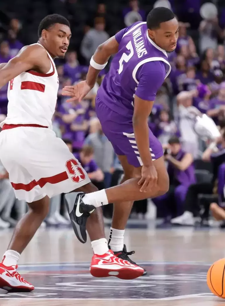 Palm Desert, CA Nov. 26 2024 : The Lopes secure a 78-71 win over Stanford in the 2024 Men's Acrisure Holiday Classic at Acrisure Arena in Palm Desert, CA. David Kadlubowski/GCU