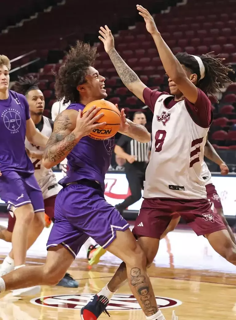 College Station, TX Oct. 10, 2026: The Lopes scrimmage against Texas A&M at Reed Arena in College Station, Texas. David Kadlubowski/GCU