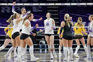Phoenix, AZ Oct. 22, 2026: The lopes top Wyoming three sets to zero at Global Credit Union Arena. David Kadlubowski/GCU