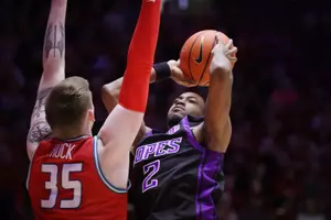 Albuquerque, NM Jan. 13, 2026: The Lopes fall 87-64 to the New Mexico Lobos. At The Pit in Albuquerque, NM. David Kadlubowski/GCU