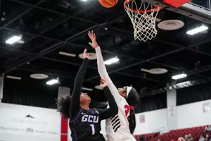 Grand Canyon takes on UNLV at The Pavilion February 14, 2026 in Las Vegas, Nevada.