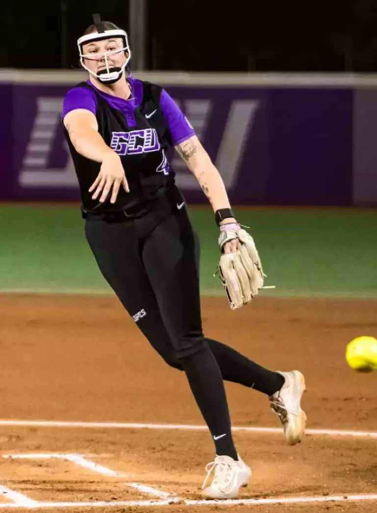 Phoenix, AZ - February 26, 2026, GCU Softball wins 6-0 over Minnesota at GCU Softball Stadium. (Photo by Brayden Stenner/GCU).