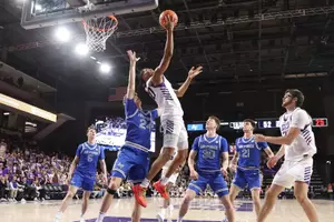 Phoenix, AZ Feb. 3,, 2026: The Lopes top Air Force 81-57 at Global Credit Union Arena. David Kadlubowski/GCU