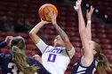 Las Vegas, NV. : March 7, 2026: The Lopes win 58-75 against Utah State during the First Round of the Mountain West Tournament at the Thomas & Mack Center. David Kadlubowski/GCU