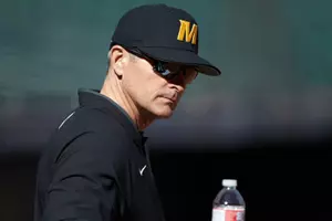 Missouri Tigers head coach Steve Bieser prior to the game against the Baylor Bears in game one of the 2020 Shriners Hospitals for Children College Classic at Minute Maid Park on February 28, 2020 in Houston, Texas. The Bears defeated the Tigers 4-2. (Brian Westerholt/Four Seam Images via AP)