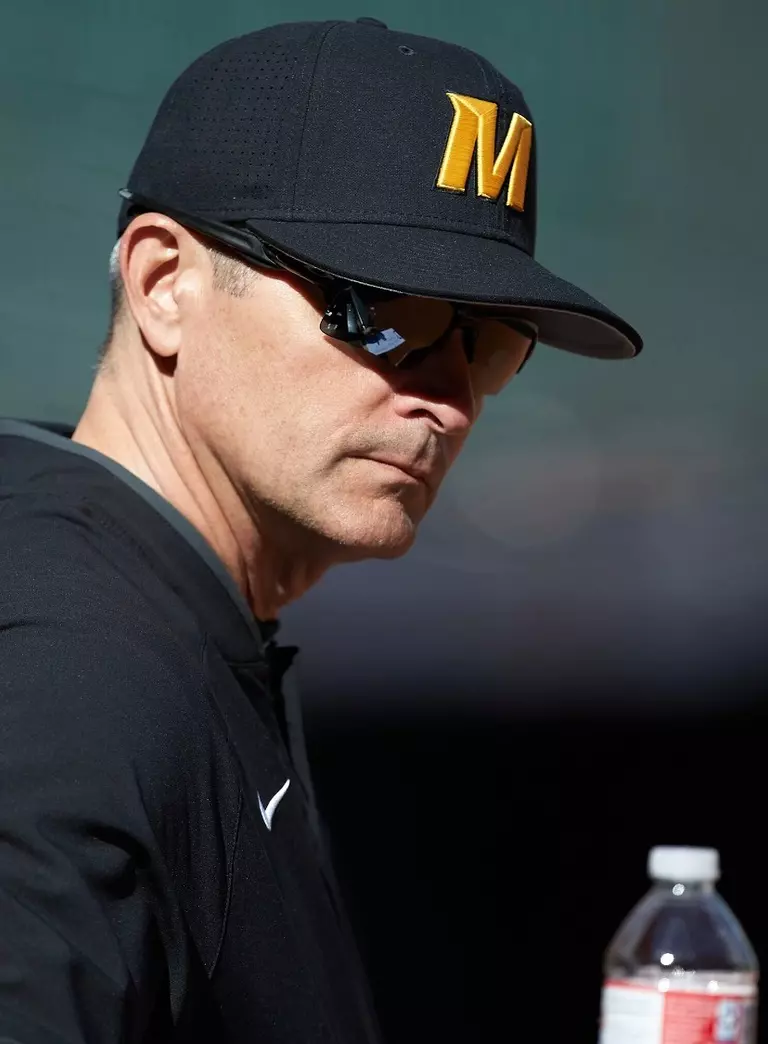 Missouri Tigers head coach Steve Bieser prior to the game against the Baylor Bears in game one of the 2020 Shriners Hospitals for Children College Classic at Minute Maid Park on February 28, 2020 in Houston, Texas. The Bears defeated the Tigers 4-2. (Brian Westerholt/Four Seam Images via AP)