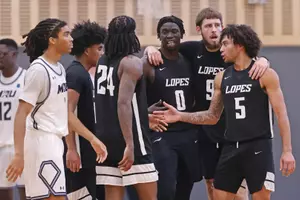 Vancouver, BC August 4, 2026: The lopes top Mount Royal 83-65 during their exhibition game in Vancouver, BC. David Kadlubowski/GCU