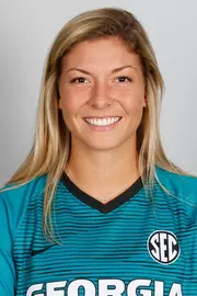 University of Georgia goalkeeper Jessie Harvey poses for a portrait at the Turner Soccer Complex in Athens, Georgia, on Monday, July 30, 2018. (Photo by Kristin M. Bradshaw)