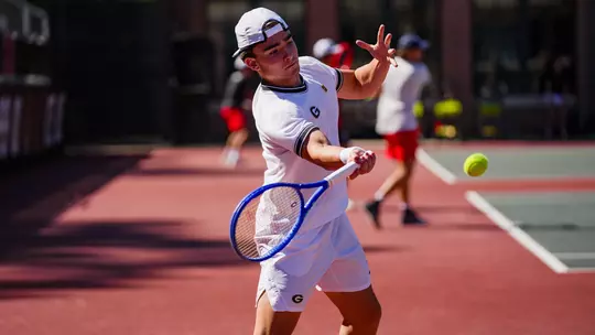 Georgia men's tennis freshman Eudald Gonzalez during a practice at the Dan Magill Tennis Complex on Monday, October 12, 2026.