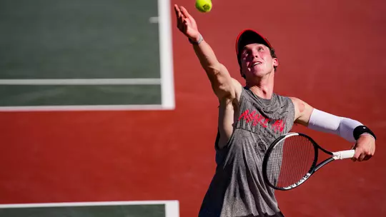 Sophomore Cooper Johnson during a men's tennis practice on Monday, October 12, 2026 at the Dan Magill Tennis Complex in Athens, Georgia.