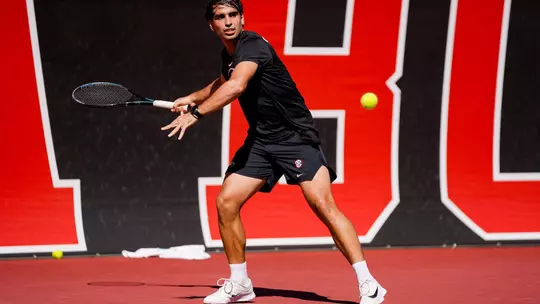 Junior Gabriele Vulpitta during a practice at the Dan Magill Tennis Complex in Athens, Ga. on October 12, 2026.