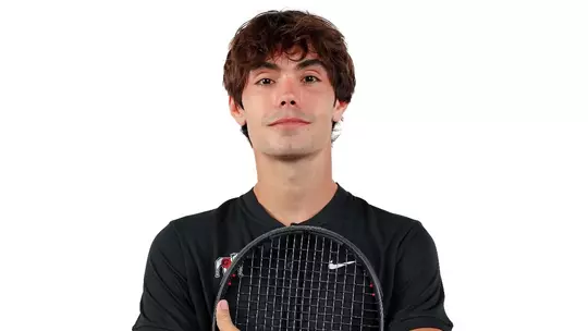 Senior Julian Alonso during a photoshoot with the Georgia men's tennis team.