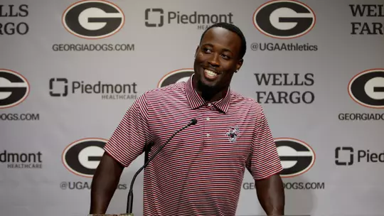 Terrell Foster standing at Podium - Tuesday Press Conference