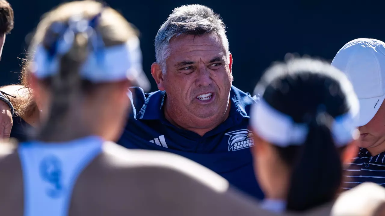 Georgia Southern head coach Sean McCaffrey during the NCAA women's tennis match between Georgia Southern and College of Charleston at Wallis Tennis Center on January 23, 2026 in Statesboro, Georgia. (Photograph by AJ Henderson / Georgia Southern Athletics)