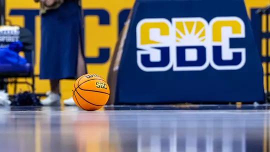 Stock during the NCAA men's basketball game between Georgia Southern and Coastal Carolina at Pensacola Bay Center on March 7, 2026 in Pensacola, Florida. (Photograph by AJ Henderson / Georgia Southern Athletics)