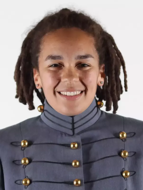 Fiona Hastick Headshot with Cadet full dress gray.