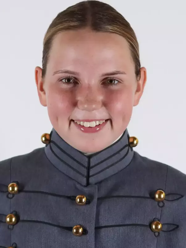 Jane Preston Headshot with Cadet full dress gray.