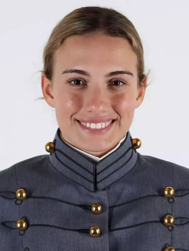 Kelly Cramer Headshot with Cadet full dress gray.