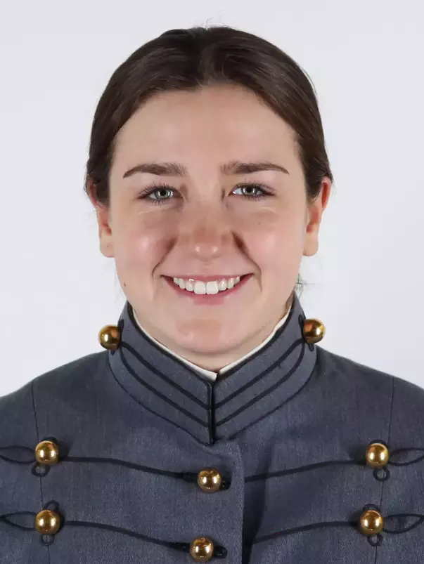 Stella Chartrand Headshot with Cadet full dress gray.