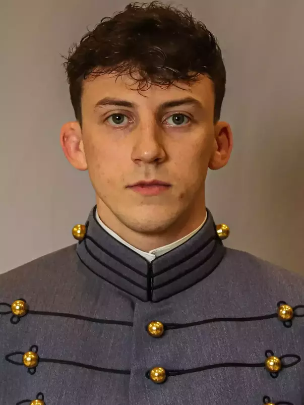 Braden Basile Headshot with Cadet full dress gray.
