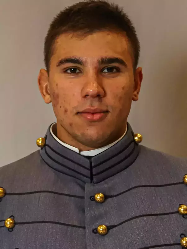 Cooper Haase Headshot with Cadet full dress gray.