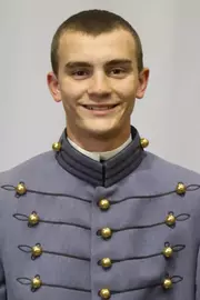 Grant Hymans Headshot with Cadet full dress gray uniform on.