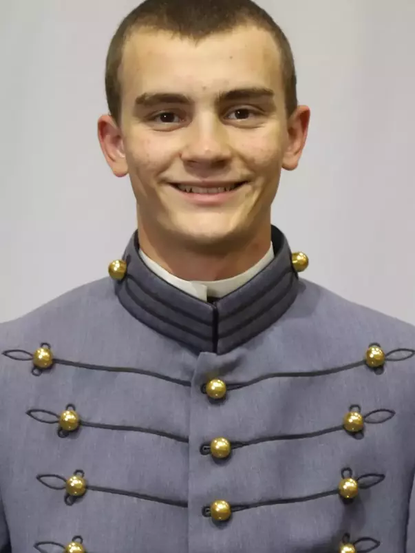 Grant Hymans Headshot with Cadet full dress gray uniform on.