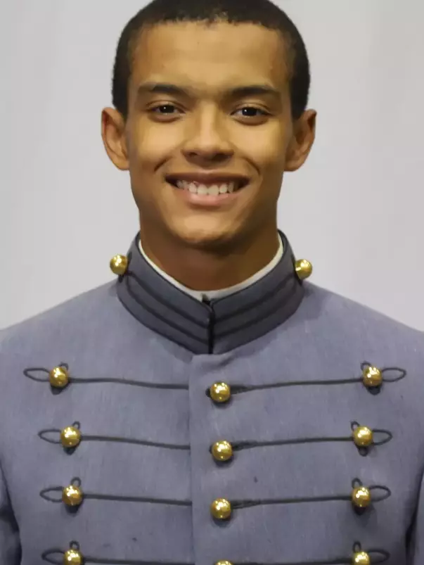 Juston Draught Headshot with Cadet full dress gray uniform on.