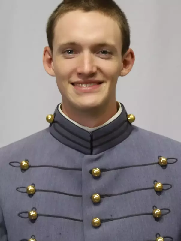 Bradley Floyd Headshot with Cadet full dress gray uniform on.