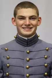 Lane Chivers Headshot with Cadet full dress gray uniform on.