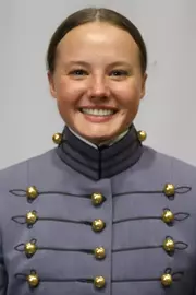 Lillian Schultz Headshot with Cadet full dress gray uniform on.