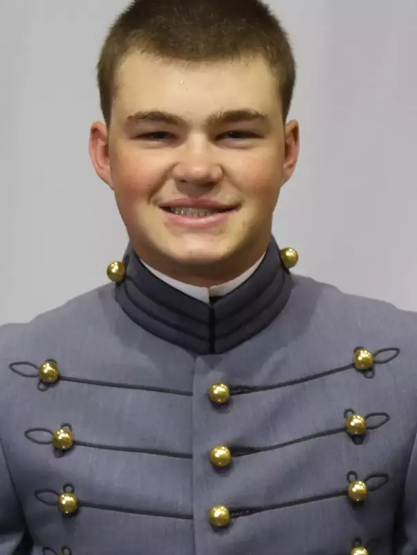 Vinny Acinapura Headshot with Cadet full dress gray uniform on.