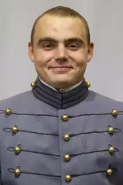 Caleb Hickey Headshot with Cadet full dress gray uniform on.