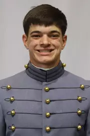 Aidan Simone Headshot with Cadet full dress gray uniform on.