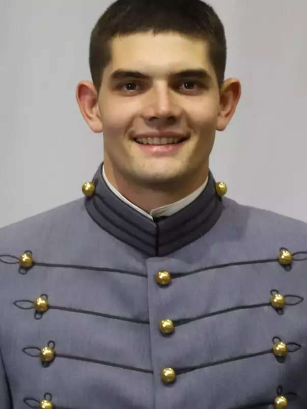 George Welti Headshot with Cadet full dress gray uniform on.