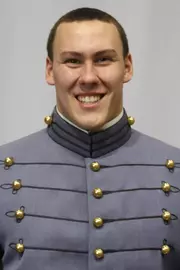 Ethan Schmelzer Headshot with Cadet full dress gray uniform on.