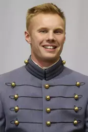 Owen Lang Headshot with Cadet full dress gray uniform on.