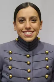 Natalie Nelson Headshot with Cadet full dress gray uniform on.