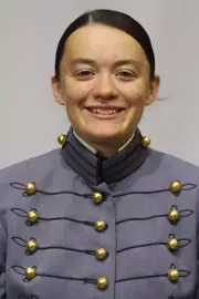 Kiana Emerson Headshot with Cadet full dress gray on.