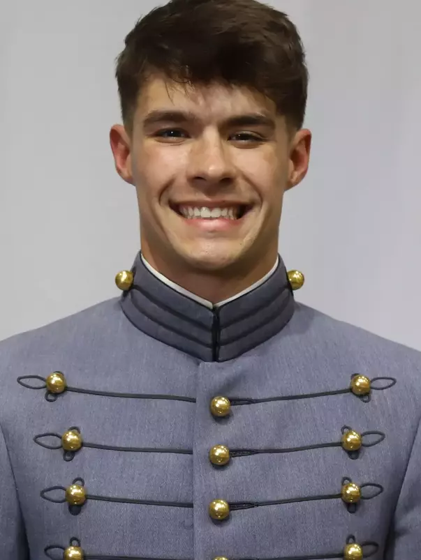 Adrian Rheam Headshot with Cadet full dress gray uniform on.