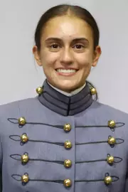 Sabrina Sardar Headshot with Cadet full dress gray uniform on.