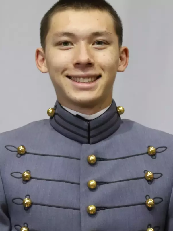 Jack Kemling Headshot with Cadet full dress gray uniform on.