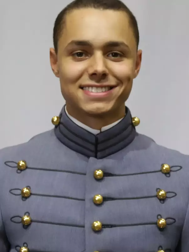 Joseph Patt Headshot with Cadet full dress gray uniform on.