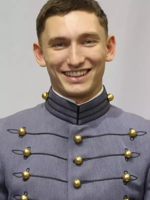 Van Carter Headshot with Cadet full dress gray uniform on.