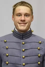 Rowan Meyers Headshot with Cadet full dress gray uniform on.