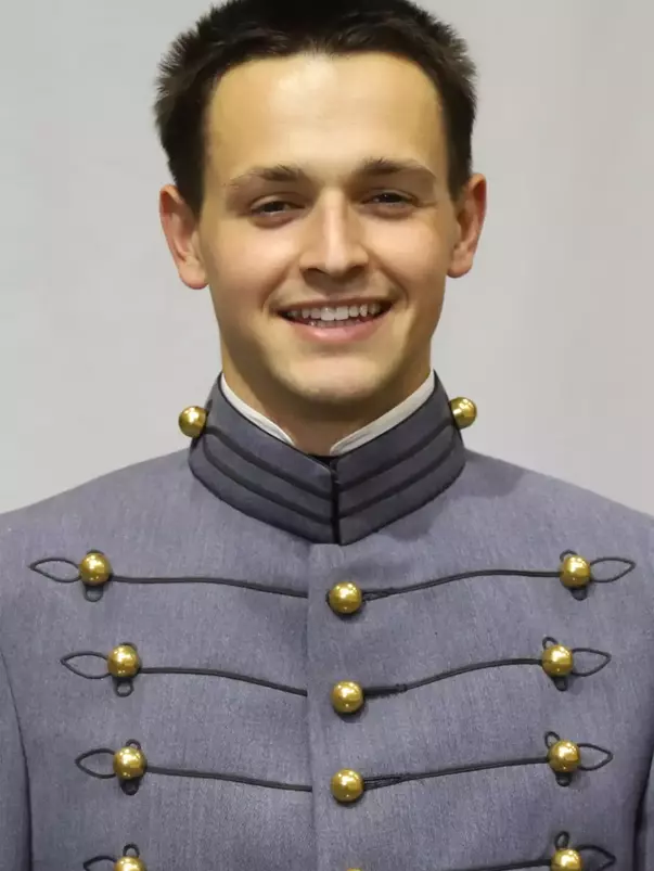 John Horrocks Headshot with Cadet full dress gray uniform on.